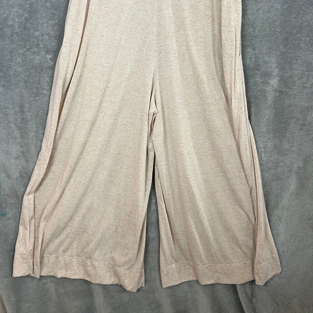 Free People Beach Jumper Womens SP Beige Wide Leg Boho Hippie Vacation Linen - Picture 8 of 10